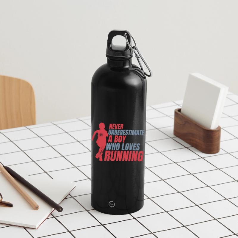 Never underestimate a small runner Water Bottle with carabiner 750 ml