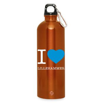 I LOVE LILLEHAMMER - Trinkflasche mit Karabiner 750 ml - Orange - Vorne