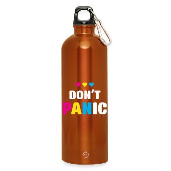 LGBT Pride Month - Keine Panik - Trinkflasche mit Karabiner 750 ml - Orange - Vorne