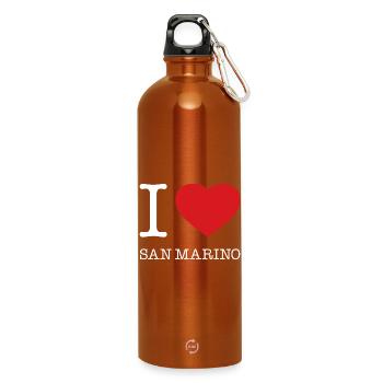 I LOVE SAN MARINO - Trinkflasche mit Karabiner 750 ml - Orange - Vorne