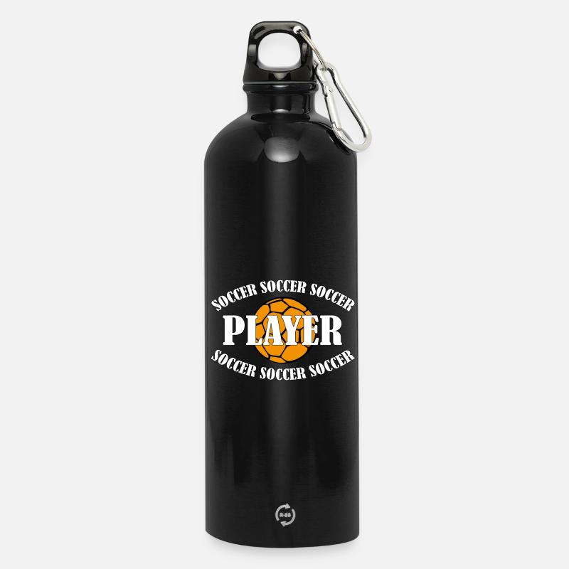SOCCER PLAYER - Trinkflasche mit Karabiner 750 ml - Schwarz