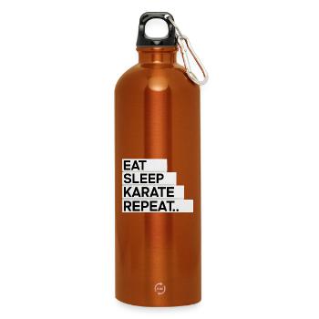 Eat. Sleep. Karate. Repeat... - Water Bottle with carabiner 750 ml - burnt orange - Front