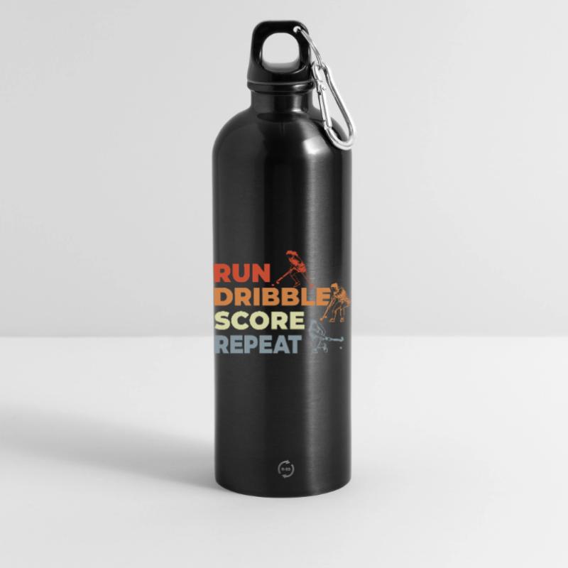 Courir, dribbler, marquer, répéter Gourde en inox avec mousqueton 750 ml