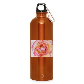 Zartrosa Rosenblüte Nahaufnahme - Trinkflasche mit Karabiner 750 ml - Orange - Vorne
