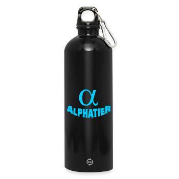Alpha animal - Water Bottle with carabiner 750 ml - black - Front