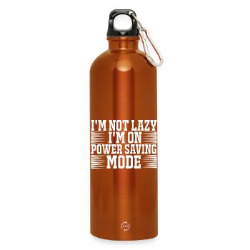 Not lazy power saving mode - Water Bottle with carabiner 750 ml - burnt orange - Front