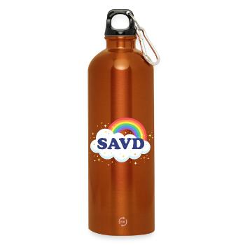 Redeemed Rainbow Bible Christian Faith Jesus - Water Bottle with carabiner 750 ml - burnt orange - Front
