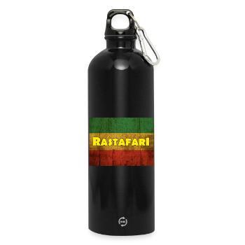 Rastafari - Gourde en inox avec mousqueton 750 ml - noir - Devant