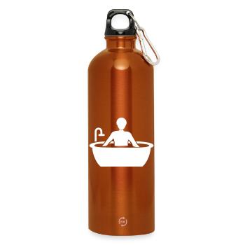 Bathing Bathtub - Water Bottle with carabiner 750 ml - burnt orange - Front