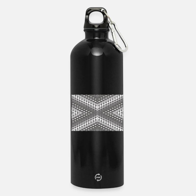 Gray gradient rotated - Water Bottle with carabiner 750 ml - black