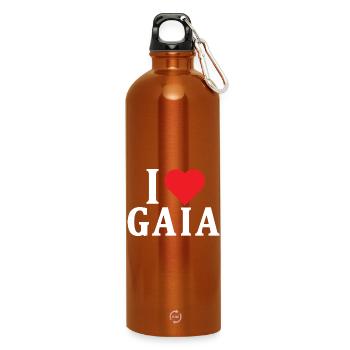 t-shirt I love Gaia t-shirt gift idea - Water Bottle with carabiner 750 ml - burnt orange - Front