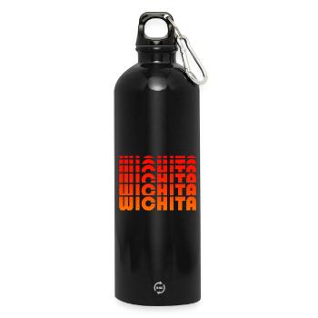 Wichita Gradient Font Development - Water Bottle with carabiner 750 ml - black - Front