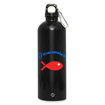 FISH. MEMORY - Water Bottle with carabiner 750 ml - black - Front