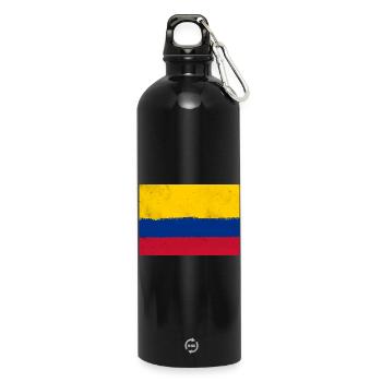Drapeau de la Colombie - Gourde en inox avec mousqueton 750 ml - noir - Devant