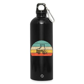 Rollschuh Sirt bunt - Trinkflasche mit Karabiner 750 ml - Schwarz - Vorne