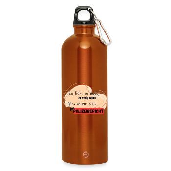 Police report funny - Water Bottle with carabiner 750 ml - burnt orange - Front