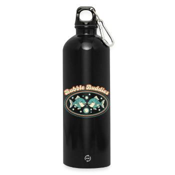 Bubble Buddies - Water Bottle with carabiner 750 ml - black - Front