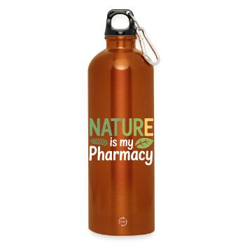 Zertifizierte Klinisch-Organische Pharmazeutische - Trinkflasche mit Karabiner 750 ml - Orange - Vorne