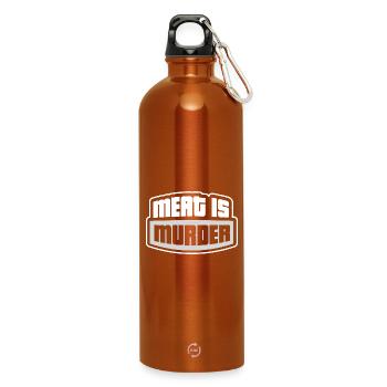 meat is murder - Water Bottle with carabiner 750 ml - burnt orange - Front