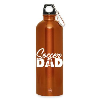 Père Football Père Silhouette Sport Football - Gourde en inox avec mousqueton 750 ml - orange - Devant