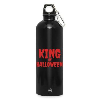 King of Halloween Spooky Font Design - Water Bottle with carabiner 750 ml - black - Front