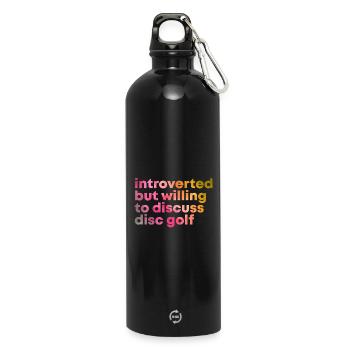 Discgolf - Trinkflasche mit Karabiner 750 ml - Schwarz - Vorne