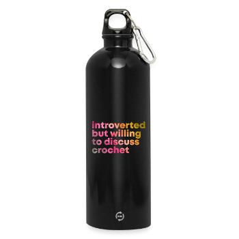 Crochet - Water Bottle with carabiner 750 ml - black - Front