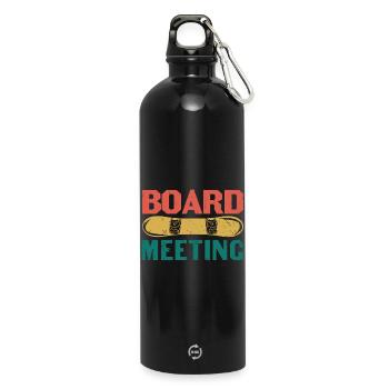 Board Meeting Snowboard - Water Bottle with carabiner 750 ml - black - Front