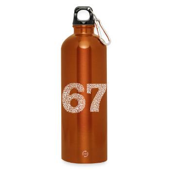 Sixty Seven meme - Water Bottle with carabiner 750 ml - burnt orange - Front