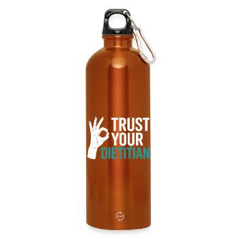 Registrierter Ernährungsberater mit Zertifizierung als Ernährungsberater (Registered Dietitian Certified Counselor) - Trinkflasche mit Karabiner 750 ml - Orange - Vorne