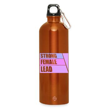 Strong Female Lead Feminismus Empowerment Frauen - Trinkflasche mit Karabiner 750 ml - Orange - Vorne