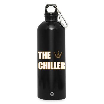 THE CHILLER – Cool & Minimal Statement Design - Trinkflasche mit Karabiner 750 ml - Schwarz - Vorne