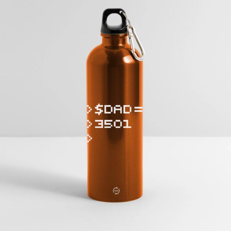 DAD 8-Bit Code Nerd Pixel Terminal Retro Trinkflasche mit Karabiner 750 ml