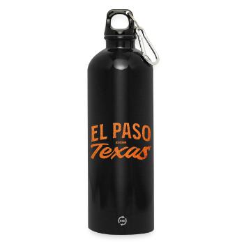 Logo d’écriture d’El Paso, Texas - Gourde en inox avec mousqueton 750 ml - noir - Devant