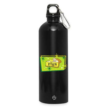 cheesecake lovers - Water Bottle with carabiner 750 ml - black - Front
