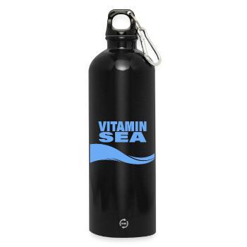 VITAMIN SEA - Water Bottle with carabiner 750 ml - black - Front