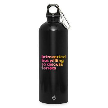 furet - Gourde en inox avec mousqueton 750 ml - noir - Devant
