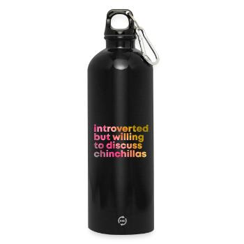 Chinchilla - Trinkflasche mit Karabiner 750 ml - Schwarz - Vorne