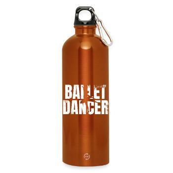 Funny ballet dancer - Water Bottle with carabiner 750 ml - burnt orange - Front