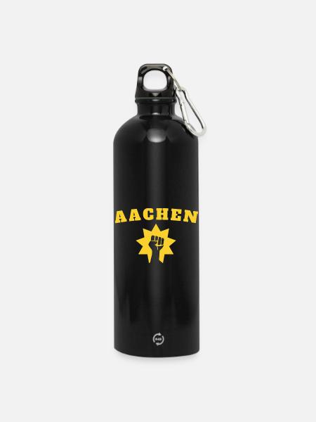 Aachen - Trinkflasche mit Karabiner 750 ml - Schwarz