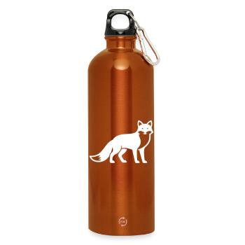 Silhouette d’animal renard - Gourde en inox avec mousqueton 750 ml - orange - Devant