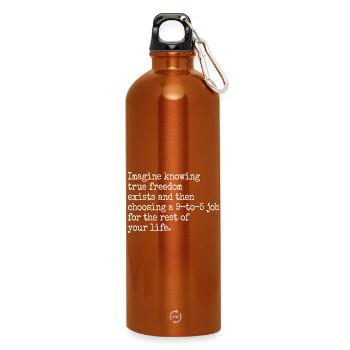La vraie liberté existe de 9h à 17h Des entrepreneurs libres - Gourde en inox avec mousqueton 750 ml - orange - Devant