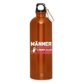 Rentner Einhorn Lustiger Spruch Rente Ruhestand - Trinkflasche mit Karabiner 750 ml - Orange - Vorne