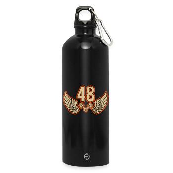 Numéro de course 48 – Passion du sport automobile - Gourde en inox avec mousqueton 750 ml - noir - Devant