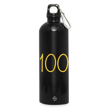 100 - Trinkflasche mit Karabiner 750 ml - Schwarz - Vorne