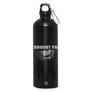 Brooklyn Concrete Jungle Streetwear - Water Bottle with carabiner 750 ml - black - Front