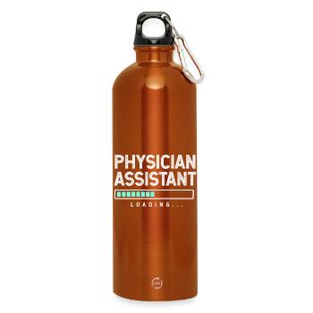 Arzthelferin Physician Assistant Pflege MFA PA - Trinkflasche mit Karabiner 750 ml - Orange - Vorne