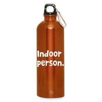Design introverti drôle - Personne sarcastique d’intérieur - Gourde en inox avec mousqueton 750 ml - orange - Devant