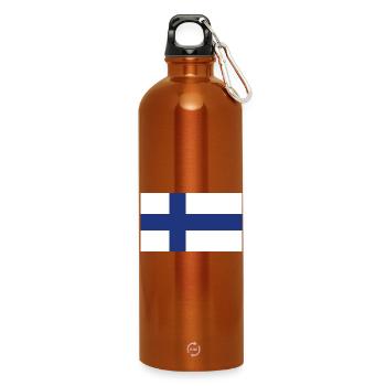 Finland National Flag - Water Bottle with carabiner 750 ml - burnt orange - Front