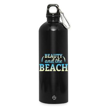 Beauty and the beach - Trinkflasche mit Karabiner 750 ml - Schwarz - Vorne